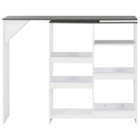 Tavolo da Bar con Scaffale Mobile Bianco 138x39x110 cm 280226