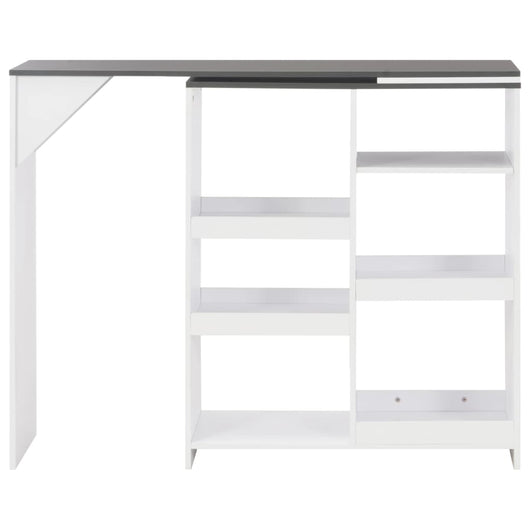 Tavolo da Bar con Scaffale Mobile Bianco 138x39x110 cm 280226