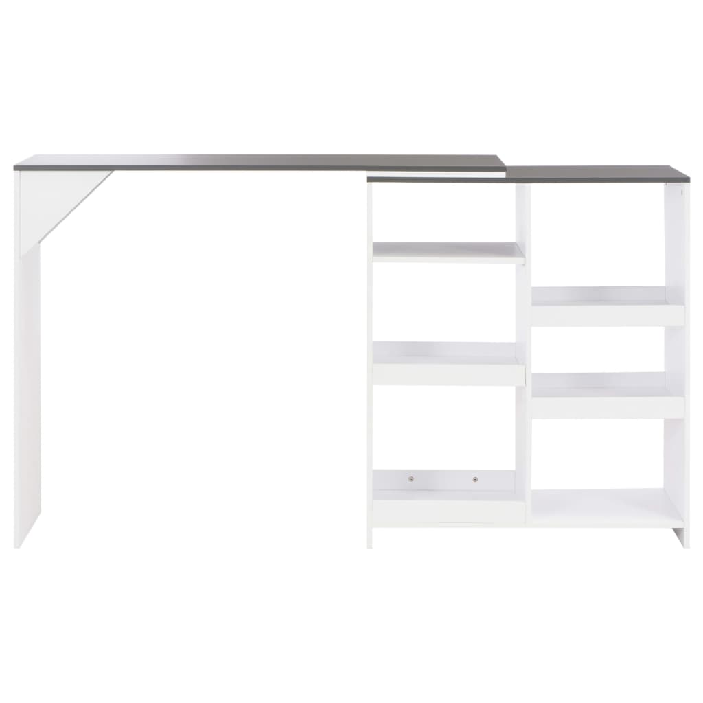 Tavolo da Bar con Scaffale Mobile Bianco 138x39x110 cm 280226