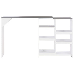 Tavolo da Bar con Scaffale Mobile Bianco 138x39x110 cm 280226