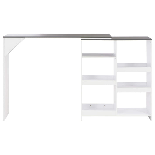 Tavolo da Bar con Scaffale Mobile Bianco 138x39x110 cm 280226