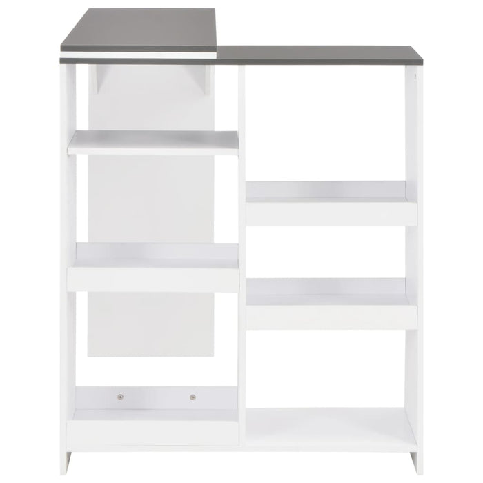 Tavolo da Bar con Scaffale Mobile Bianco 138x39x110 cm 280226