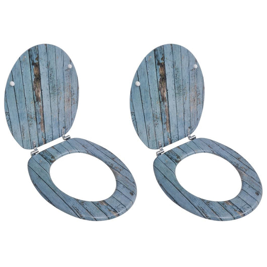 Set di due sedili copriwater con rivestimento in MDF Legno vecchio 02_0002950