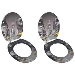 Tavolette WC con Coperchi 2 pz in MDF Design New York cod mxl 45244