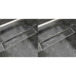 Scarico Doccia Lineare 2 pz 530x140 mm in Acciaio Inossidabile 275947
