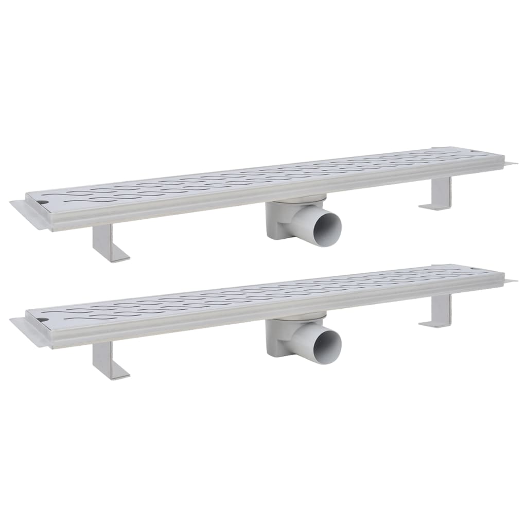 Scarico Doccia Lineare 2 pz Design Onda 730x140 mm Acciaio Inox cod mxl 49562