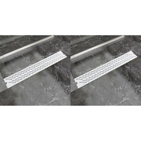 Scarico Doccia Lineare 2 pz Design Onda 730x140 mm Acciaio Inox cod mxl 49562