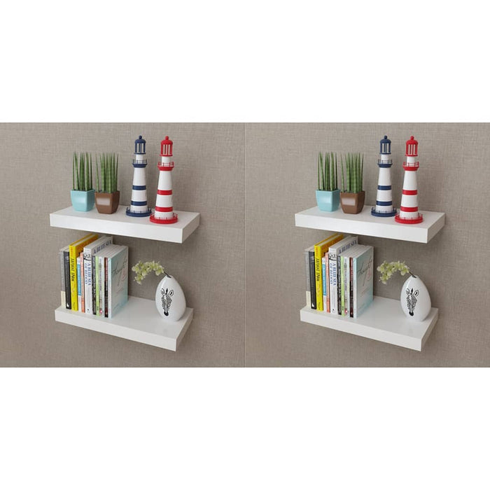 Mensole a Parete 4 pz Bianche 40 cm 275996