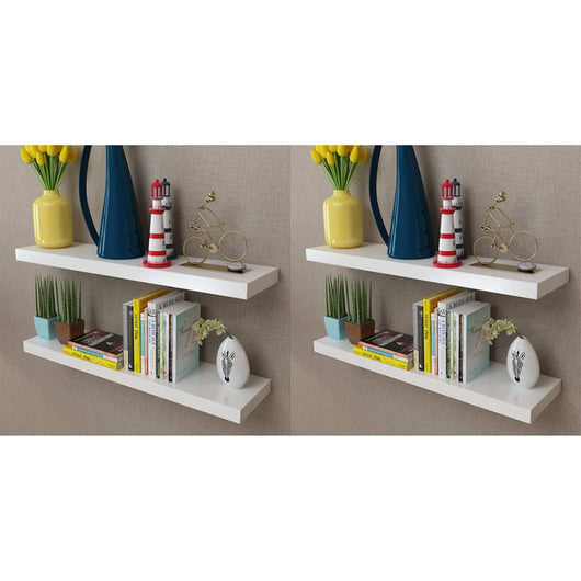 Mensole a Parete 4 pz Bianche 80 cm cod mxl 33699