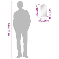 Specchio da Parete con Mensola 20x40 cm in Vetro Temperato 249429