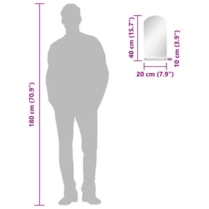 Specchio da Parete con Mensola-Specchio a Muro-Specchio Decorativo 20x40 cm in Vetro Temperato