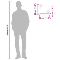 Specchio da Parete con Mensola 30x30 cm in Vetro Temperato