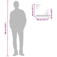 Specchio da Parete con Mensola 40x40 cm in Vetro Temperato 249436