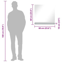 Specchio da Parete con Mensola-Specchio a Muro-Specchio Decorativo 60x60 cm in Vetro Temperato