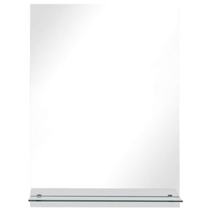 Specchio da Parete con Mensola-Specchio a Muro-Specchio Decorativo 50x70 cm in Vetro Temperato 236152