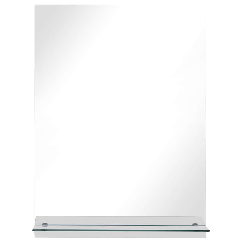 Specchio da Parete con Mensola 50x70 cm in Vetro Temperato 249440