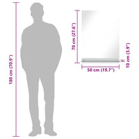 Specchio da Parete con Mensola 50x70 cm in Vetro Temperato 249440