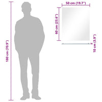 Specchio da Parete con Mensola-Specchio a Muro-Specchio Decorativo 50x60 cm in Vetro Temperato