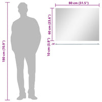 Specchio da Parete con Mensola-Specchio a Muro-Specchio Decorativo 80x60 cm in Vetro Temperato