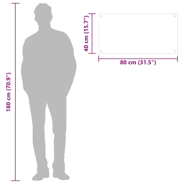 vidaXL Paraschizzi per Cucina Bianco 80x40 cm in Vetro Temperato