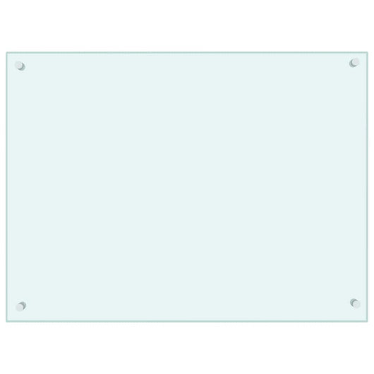 Paraschizzi per Cucina Bianco 80x60 cm in Vetro Temperato 249456