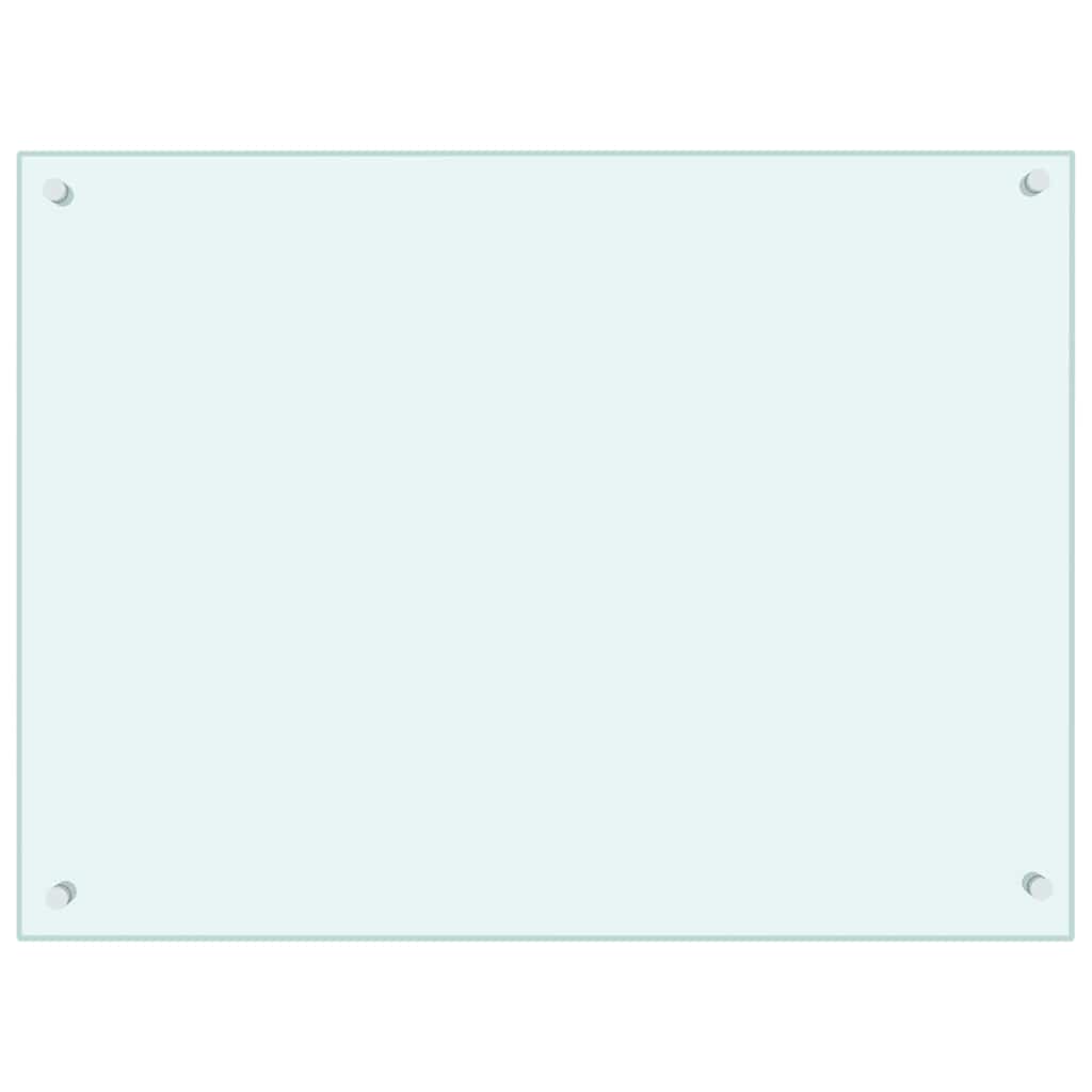 Paraschizzi per Cucina Bianco 80x60 cm in Vetro Temperato