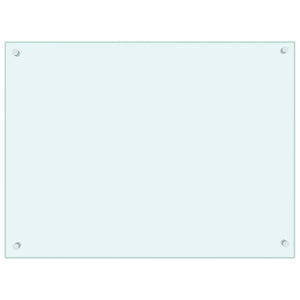 Paraschizzi per Cucina Bianco 80x60 cm in Vetro Temperato