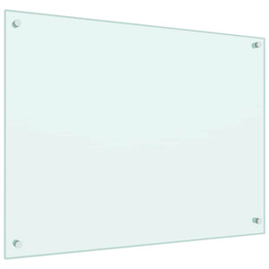 Paraschizzi per Cucina Bianco 80x60 cm in Vetro Temperato