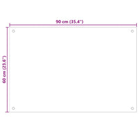 Paraschizzi per Cucina Bianco 90x60 cm in Vetro Temperato 249459