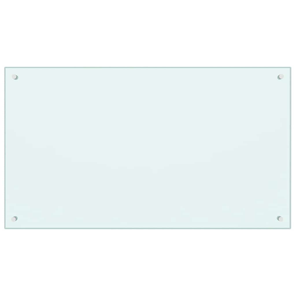 Paraschizzi per Cucina-Protezione parete cucina Bianco 100x60 cm in Vetro Temperato
