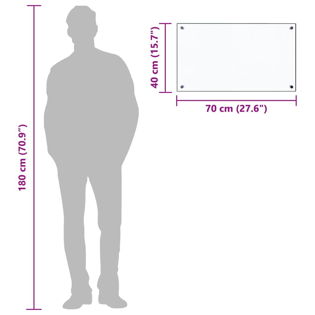 Paraschizzi per Cucina Trasparente 70x40 cm in Vetro Temperato 249466