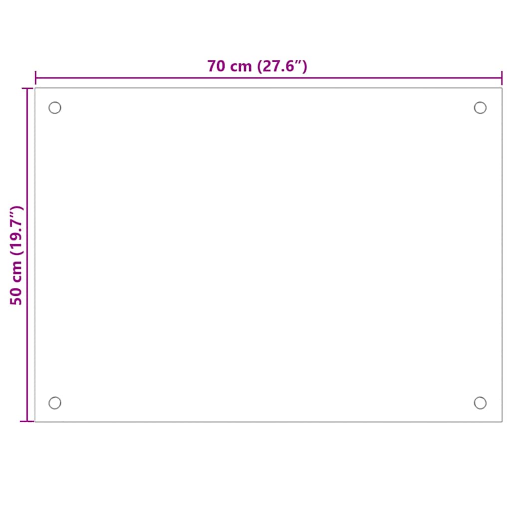 Paraschizzi per Cucina Trasparente 70x50 cm in Vetro Temperato 249467