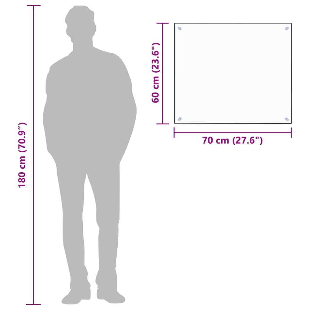 Paraschizzi per Cucina Trasparente 70x60 cm in Vetro Temperato 249468
