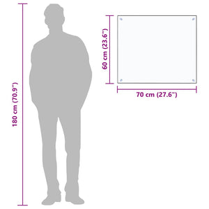 Paraschizzi per Cucina Trasparente 70x60 cm in Vetro Temperato 249468