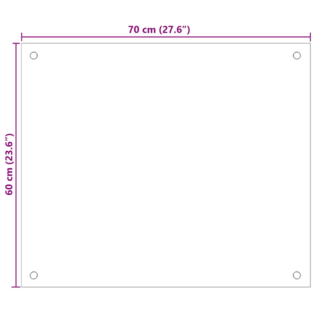 Paraschizzi per Cucina Trasparente 70x60 cm in Vetro Temperato 249468