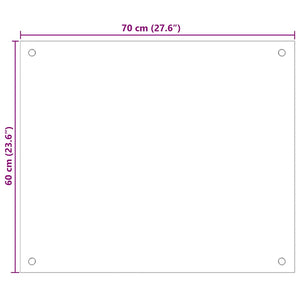 Paraschizzi per Cucina Trasparente 70x60 cm in Vetro Temperato 249468