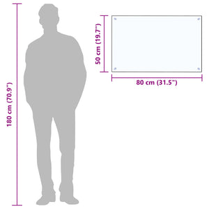 Paraschizzi per Cucina Trasparente 80x50 cm in Vetro Temperato 249470