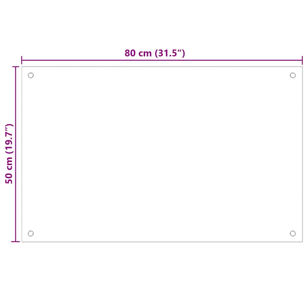 Paraschizzi per Cucina Trasparente 80x50 cm in Vetro Temperato 249470