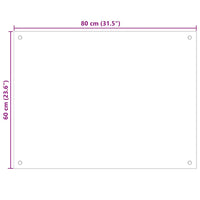 Paraschizzi per Cucina Trasparente 80x60 cm in Vetro Temperato 249471