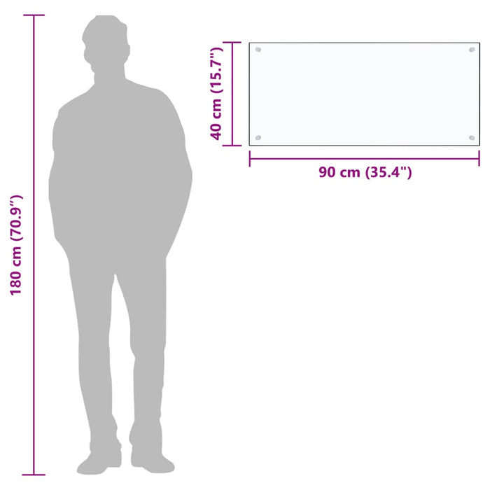 Paraschizzi per Cucina Trasparente 90x40 cm in Vetro Temperato 249472