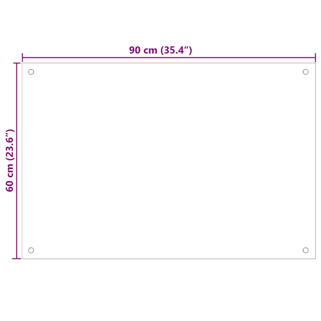 Paraschizzi per Cucina Trasparente 90x60 cm in Vetro Temperato 249474