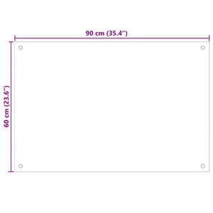 Paraschizzi per Cucina Trasparente 90x60 cm in Vetro Temperato 249474