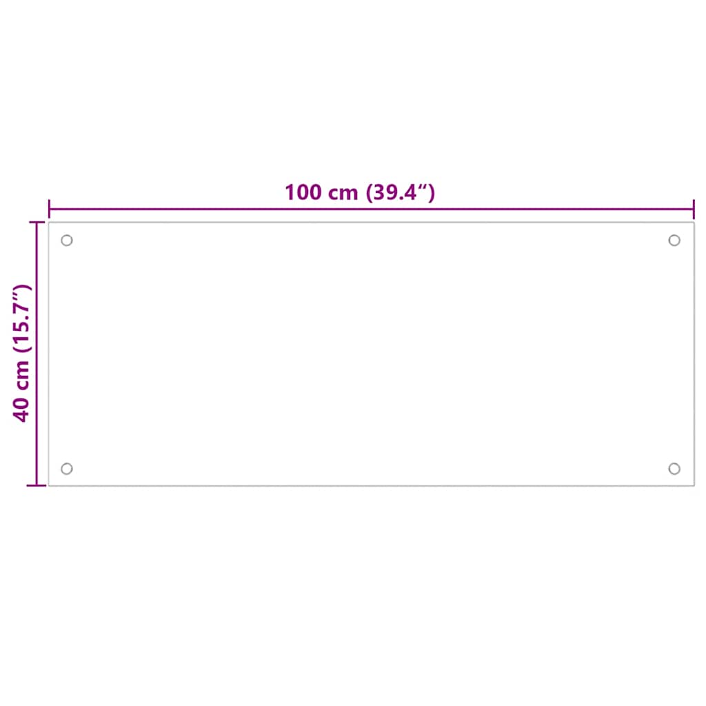 Paraschizzi per Cucina Trasparente 100x40 cm in Vetro Temperato 249475