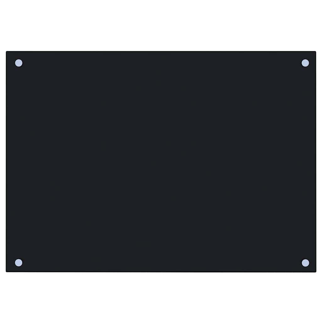 Paraschizzi per Cucina Nero 70x50 cm in Vetro Temperato 249482