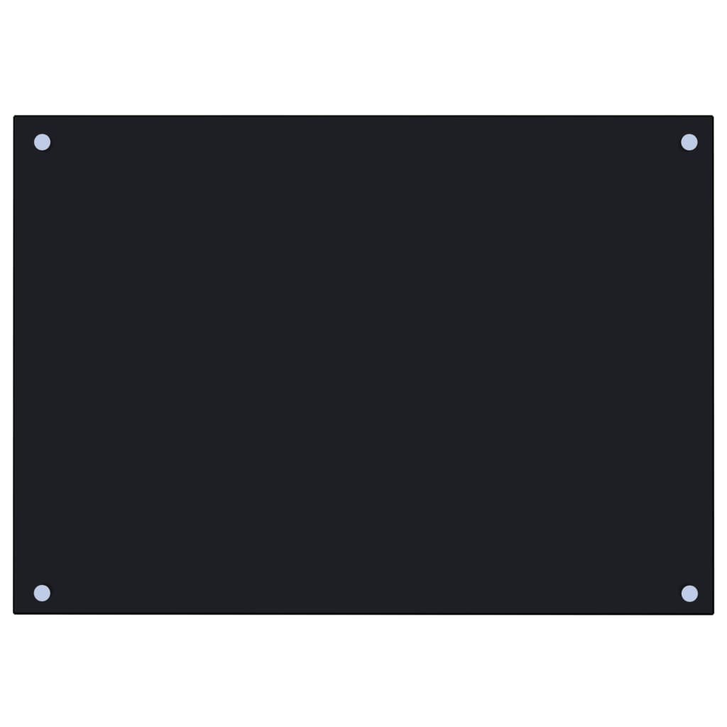 Paraschizzi per Cucina Nero 70x50 cm in Vetro Temperato 249482