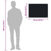 Paraschizzi per Cucina Nero 70x50 cm in Vetro Temperato 249482