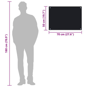 Paraschizzi per Cucina Nero 70x50 cm in Vetro Temperato 249482