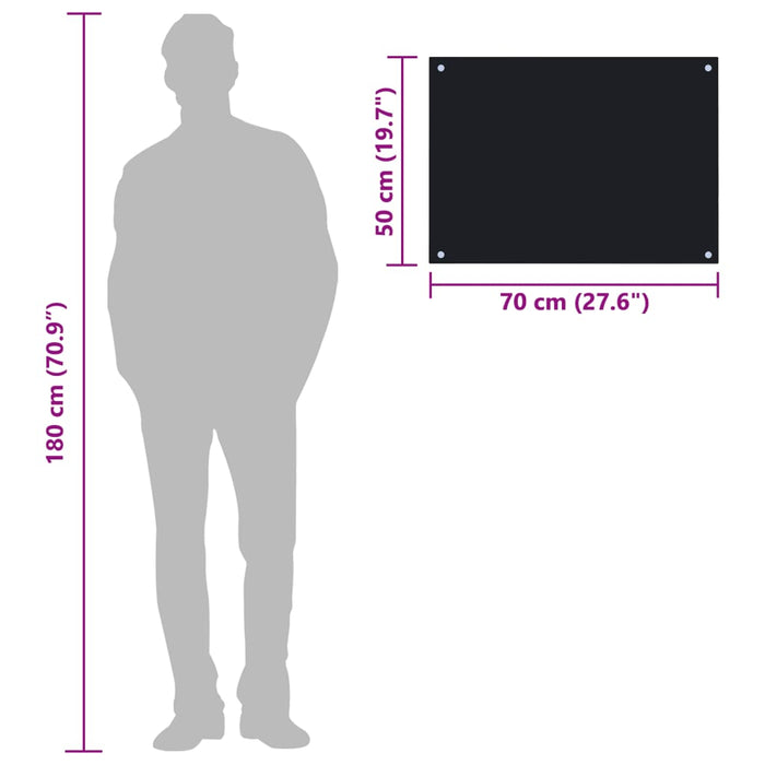 Paraschizzi per Cucina Nero 70x50 cm in Vetro Temperato 249482