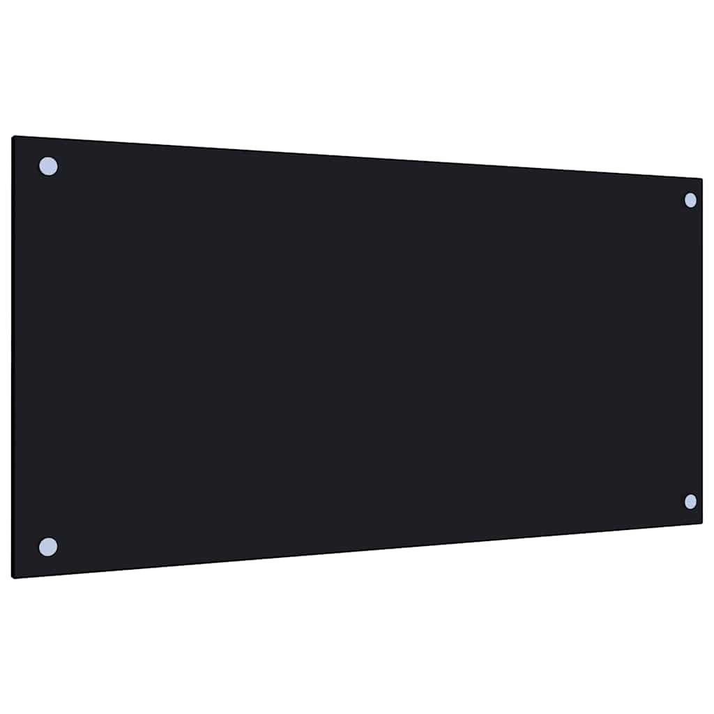 Paraschizzi per Cucina Nero 80x40 cm in Vetro Temperato 249484