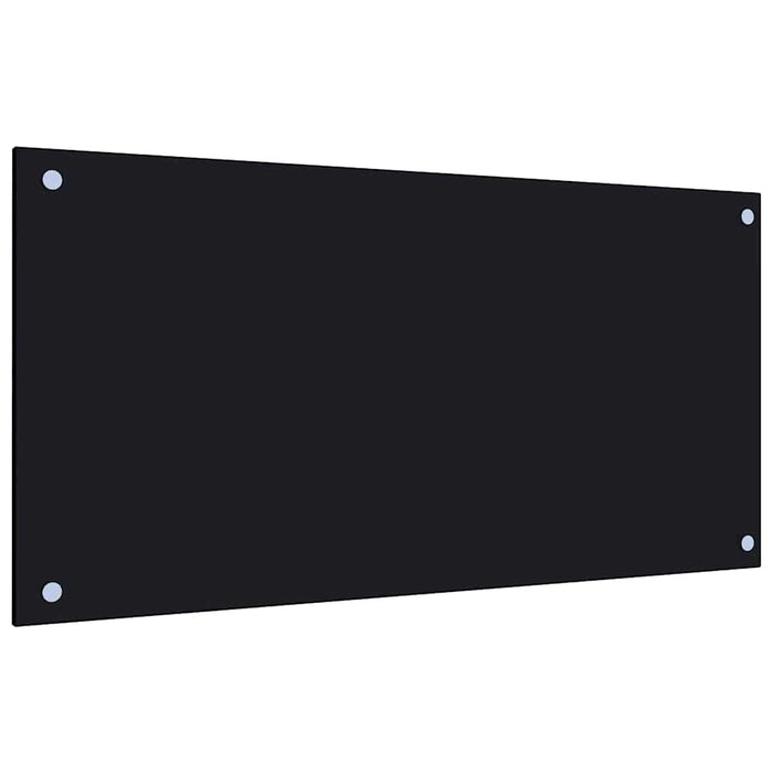 Paraschizzi per Cucina Nero 80x40 cm in Vetro Temperato 249484